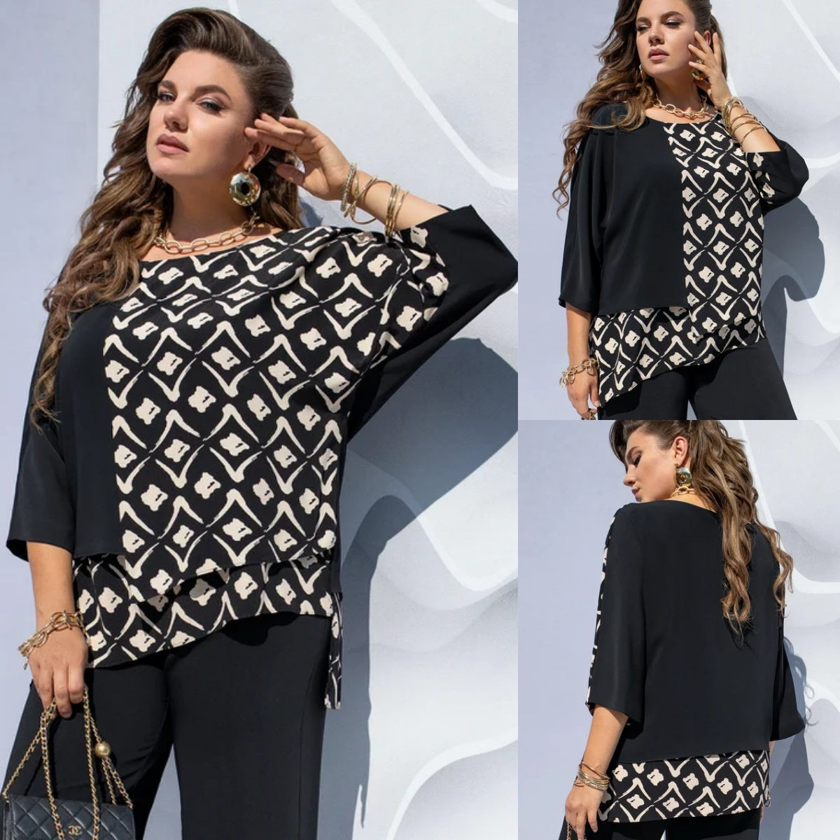 Evaria - Chemise Élégante à Col Rond pour Femme