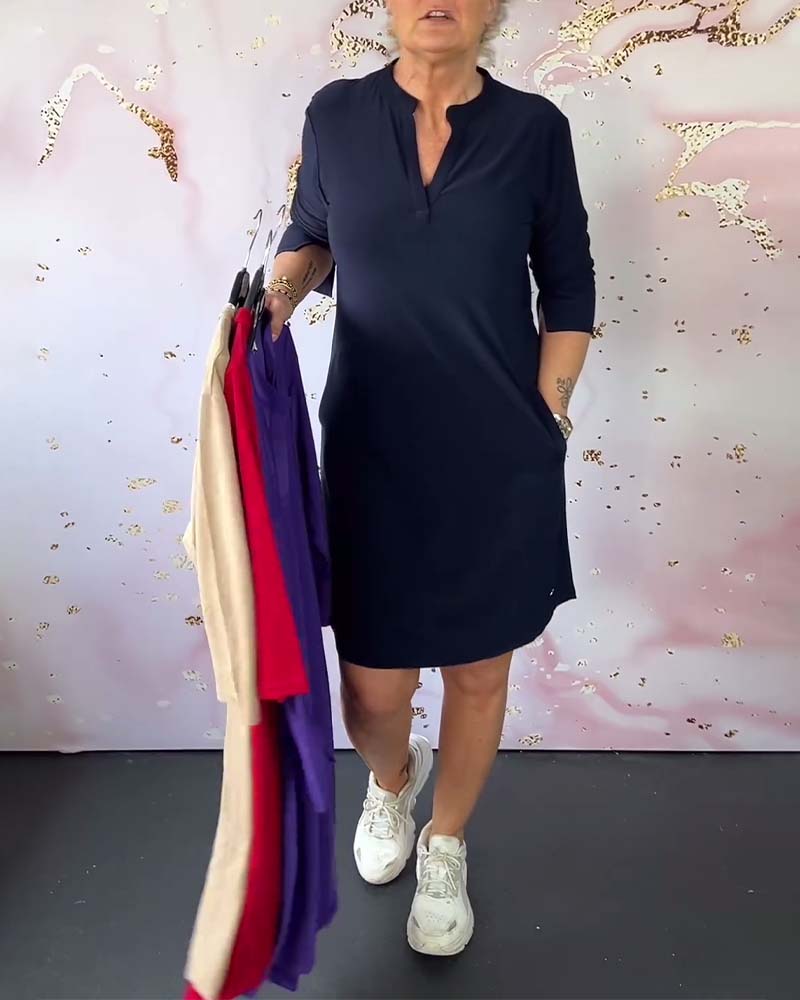 Mélissa - Robe Unie à Col V