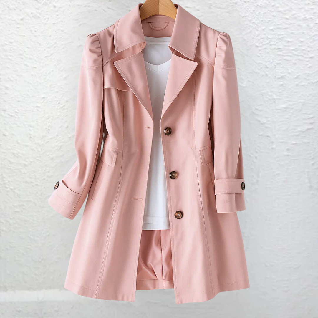 Glyorae - Manteau trench femme élégant coupe ajustée style classique intemporel