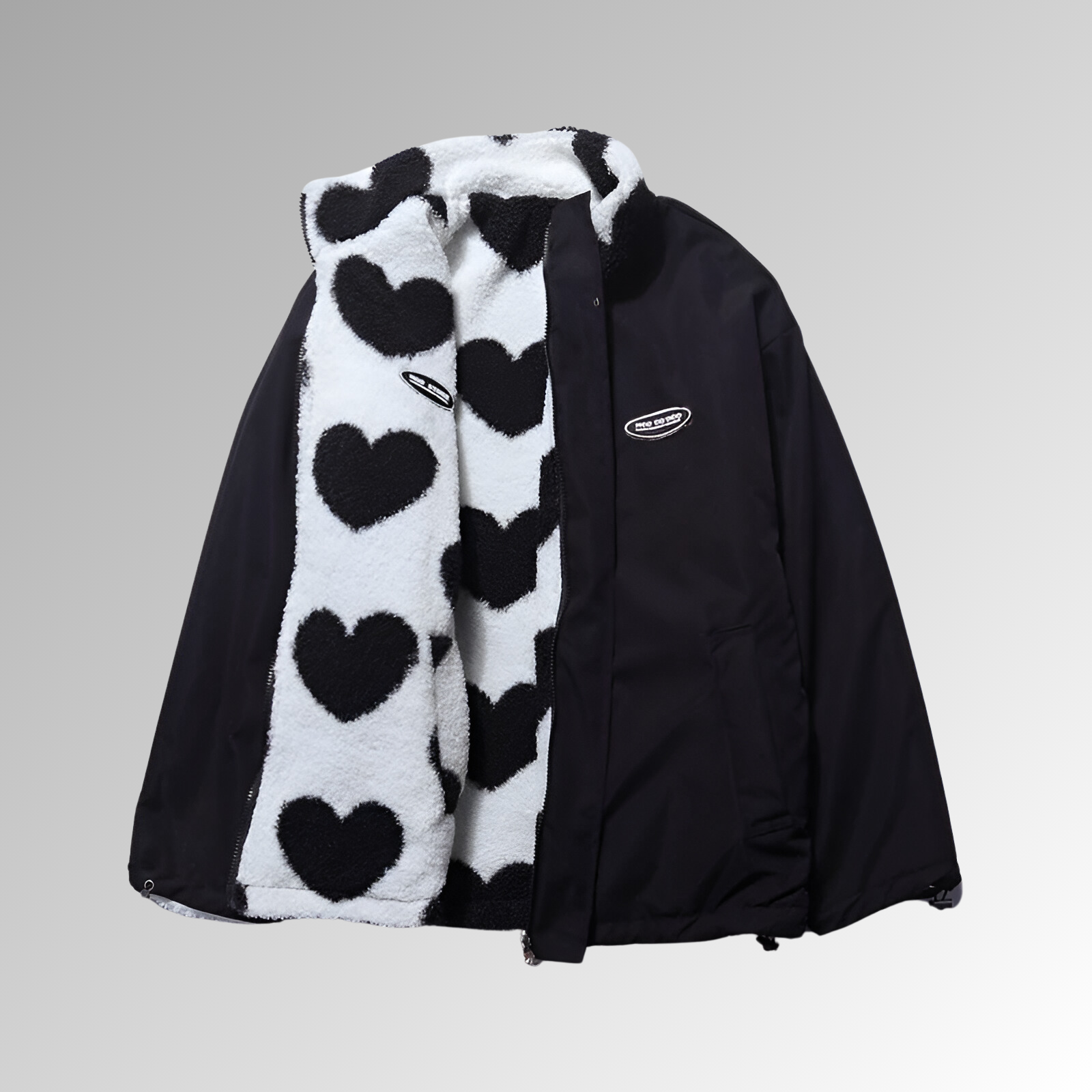 Anastasie - Jacket Hiver Douillet à Motifs Cœur