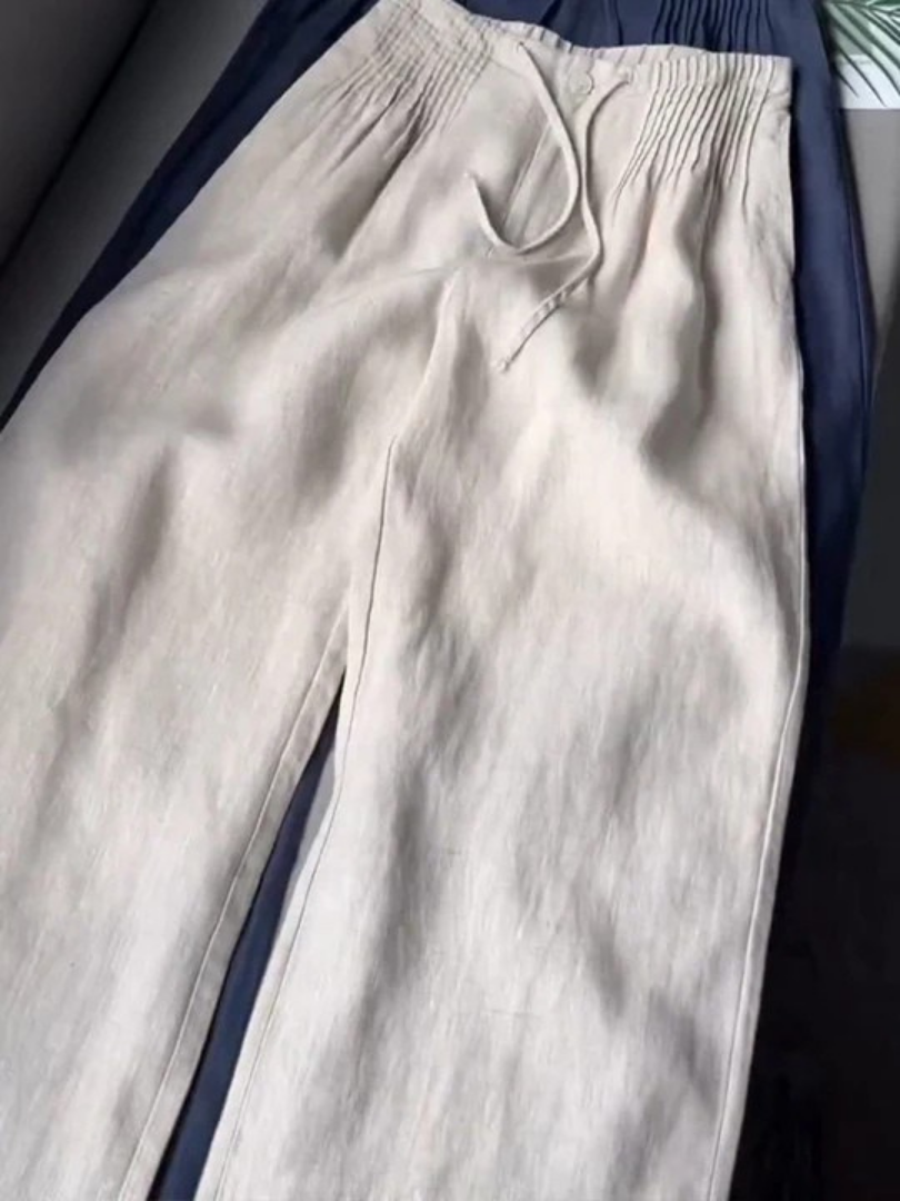 Noryssa - Pantalon Large En Mélange De Coton Et Lin
