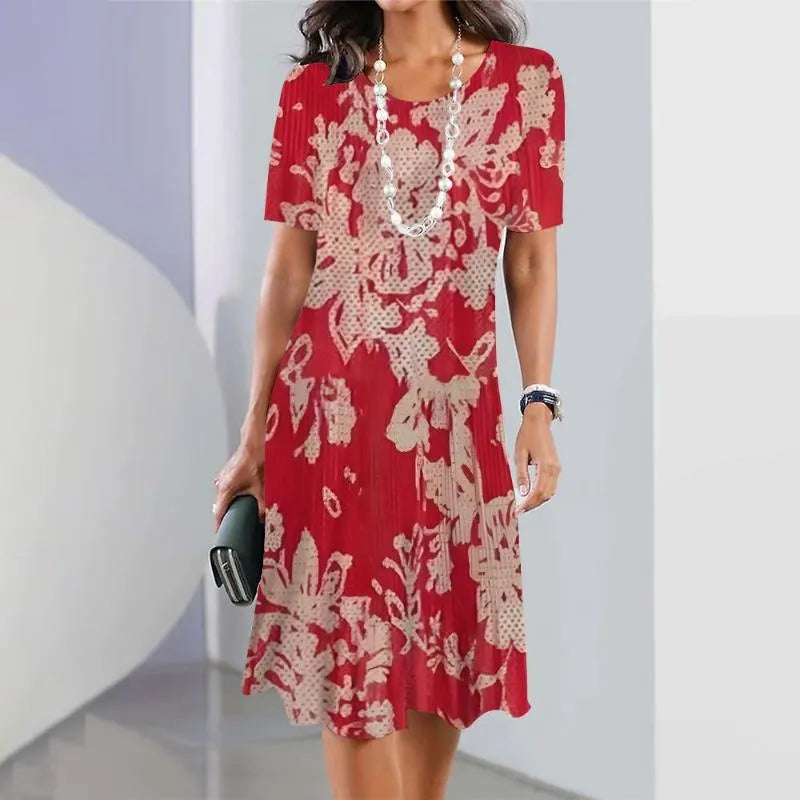 Dalia - Robe Plissée Femme avec Blocs de Couleurs