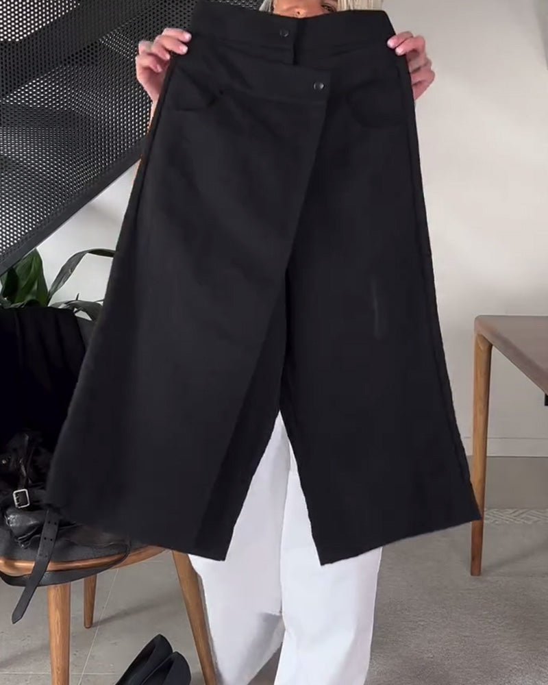 Blair - Pantalon femme large asymétrique pour bureau et quotidien