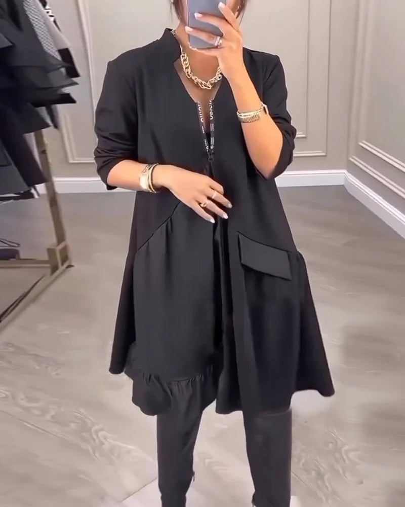 Elyssane - Robe fluide à l’allure artistique et col en V