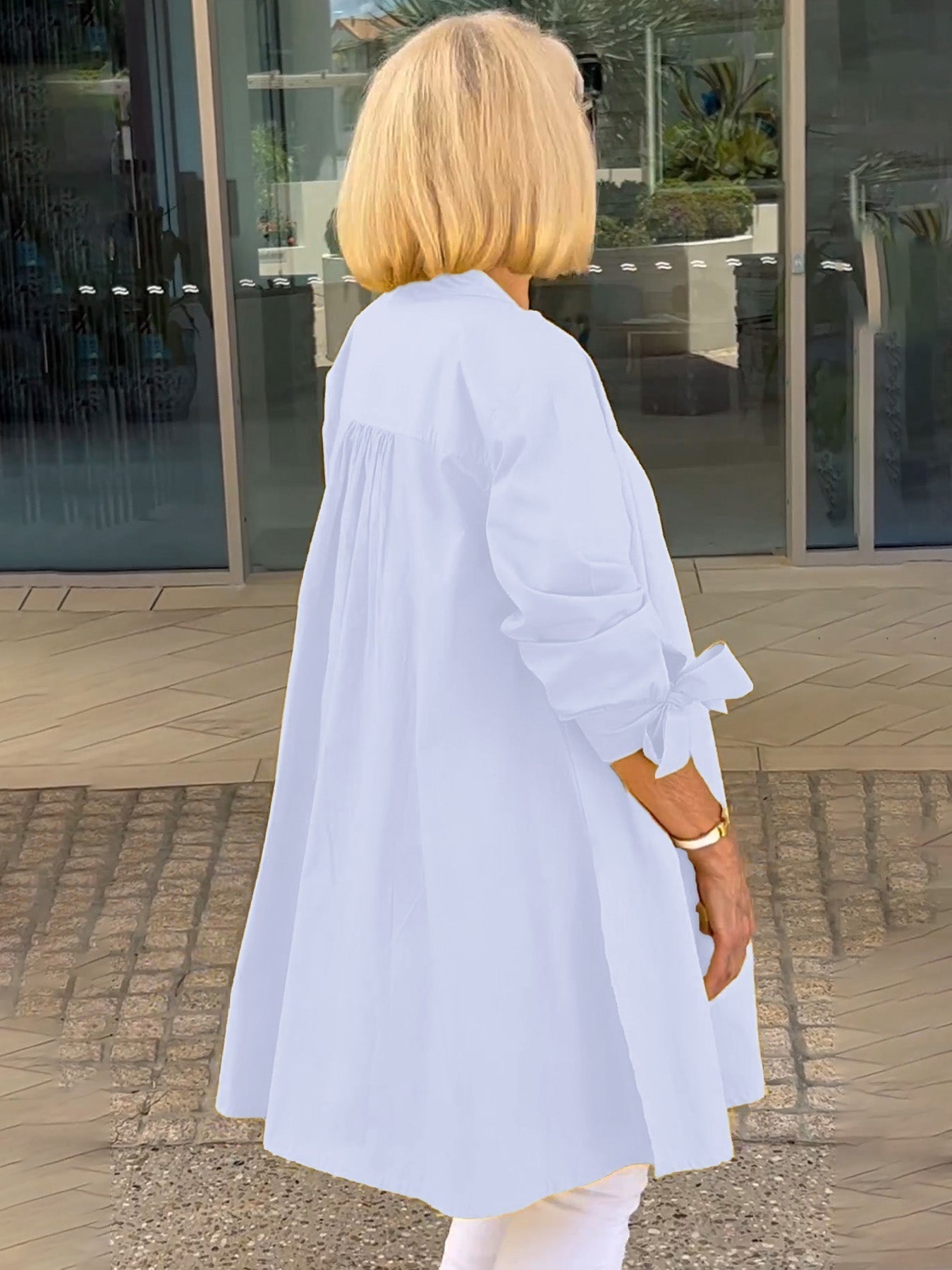 Liora - Veste Chemise Longue Boutonnée en Coton (Aujourd'hui seulement : 1 acheté = 1 offert !)