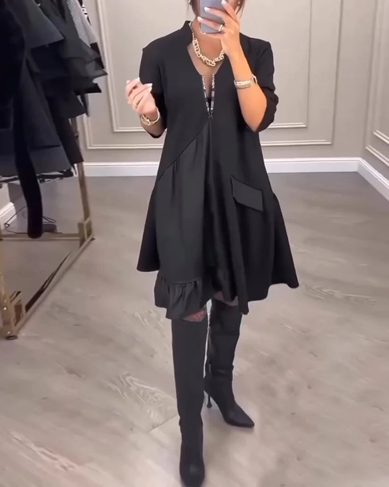 Jovianne - Robe Élégante Femme à Col V