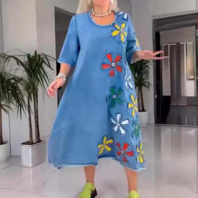 Kalena - Robe décontractée avec col rond