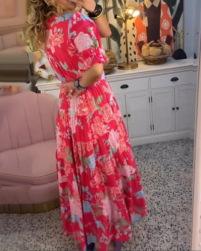 Isabeau - Robe Longue Confortable avec Col V et Poches