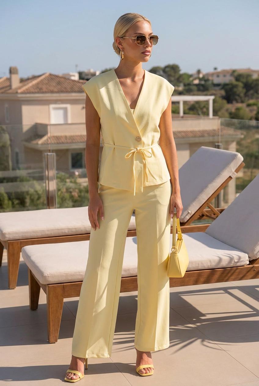 Rosivelle - Ensemble femme veste sans manches et pantalon