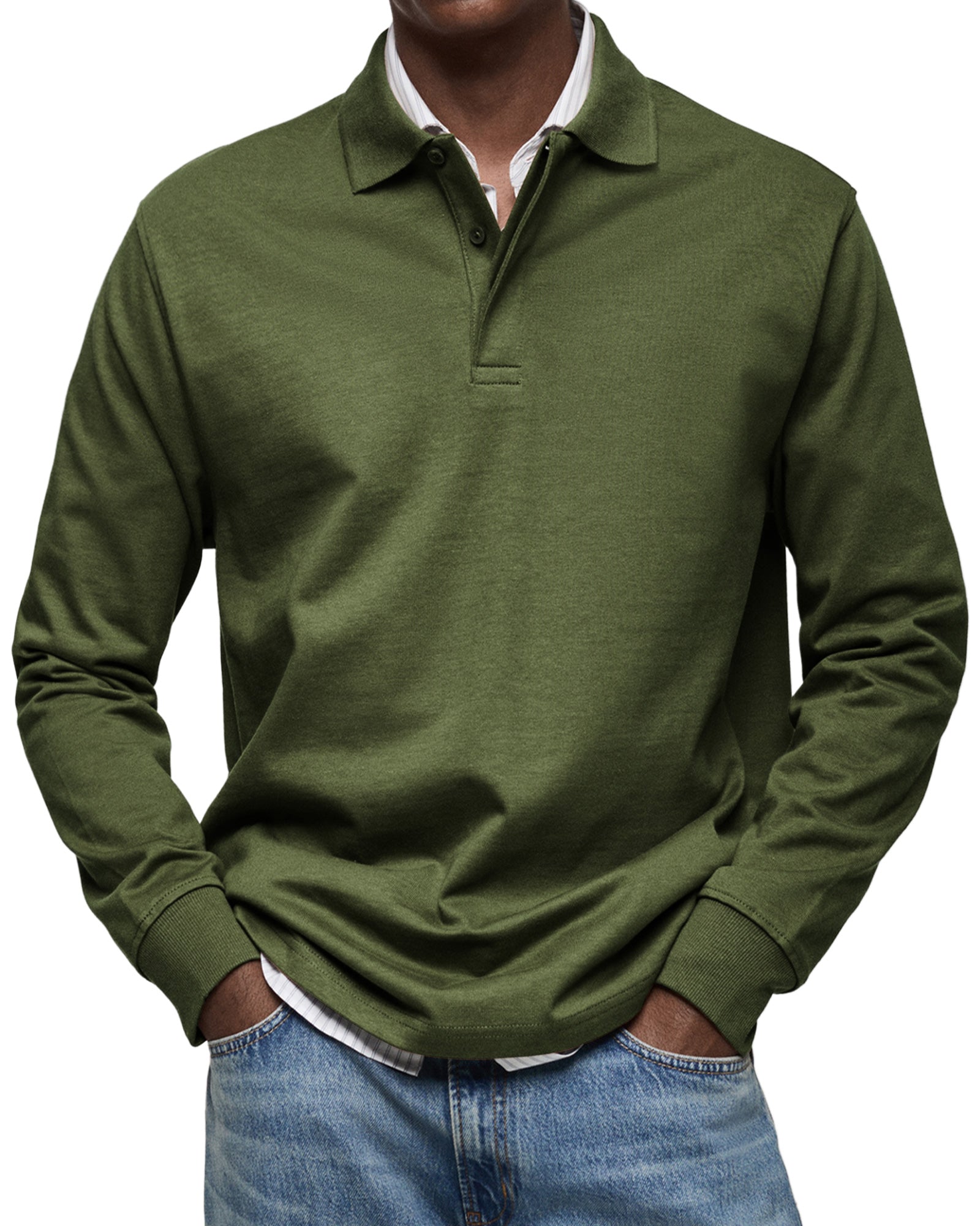 Olivier - Polo De Luxe À Manches Longues Pour Homme