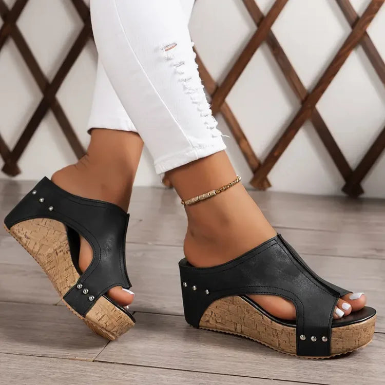Cyravynne - Sandales compensées femme confortables à soutien orthopédique
