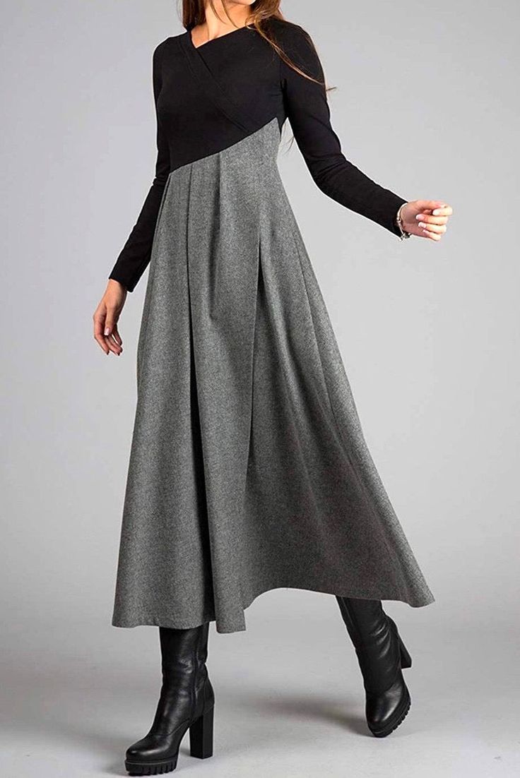 Manon - Élégante robe longue à manches longues