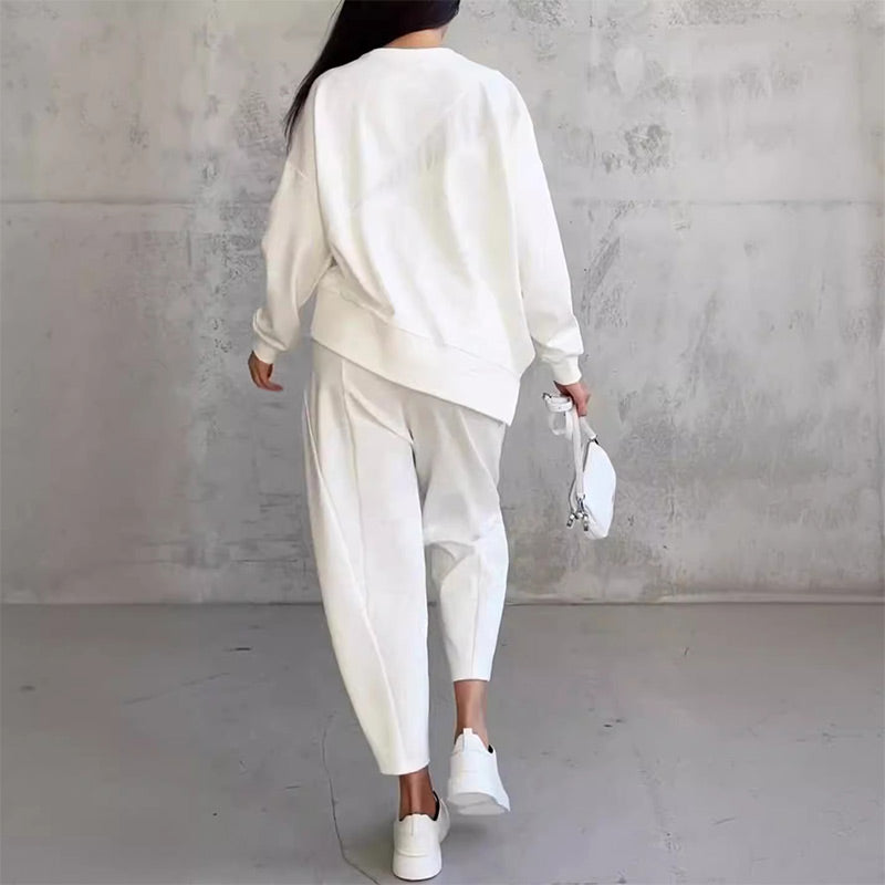 Evanna - Ensemble femme sweat asymétrique avec pantalon confortable