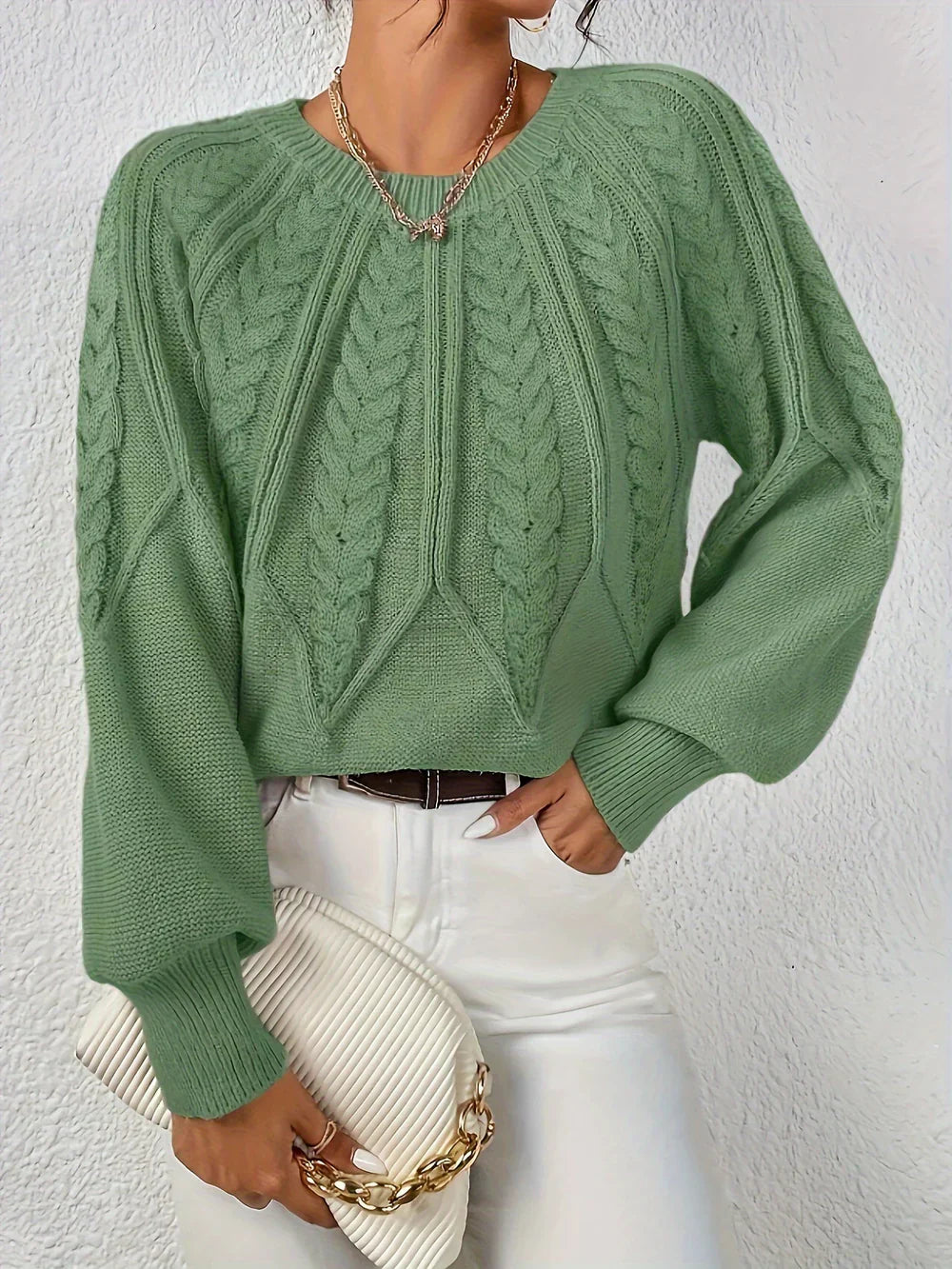 Cezanne - Pull épais à manches bouffantes pour femme
