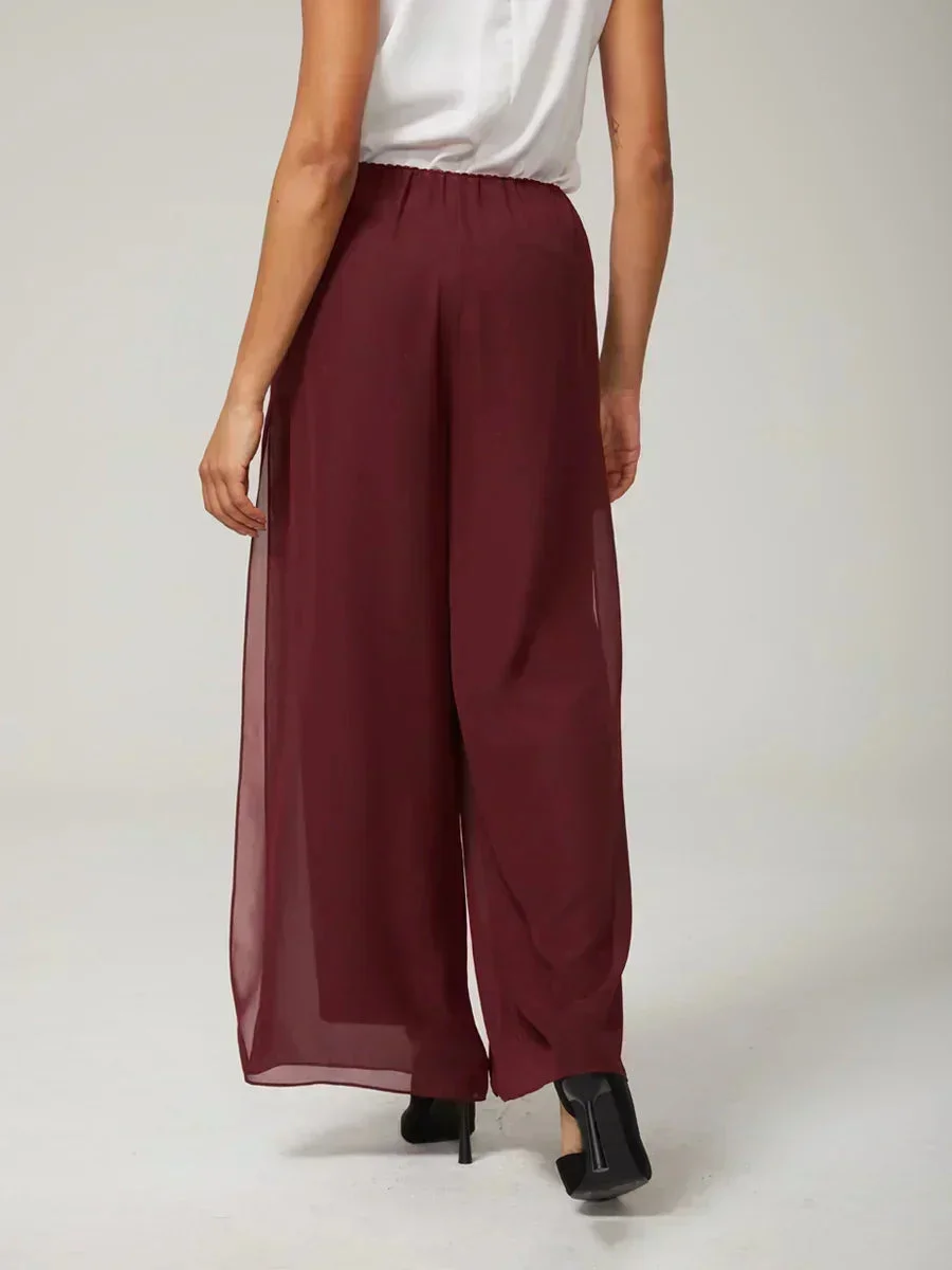 Marilivra - Pantalon À Jambes Droites Avec Fente En Chiffon