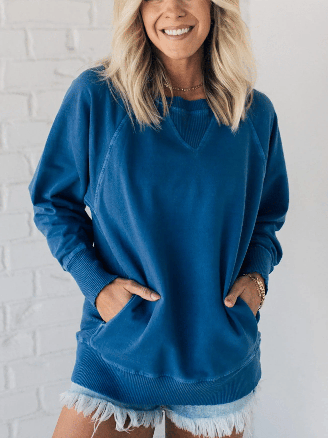 Michele - Pull Chic avec Poches Côtelées pour Femmes