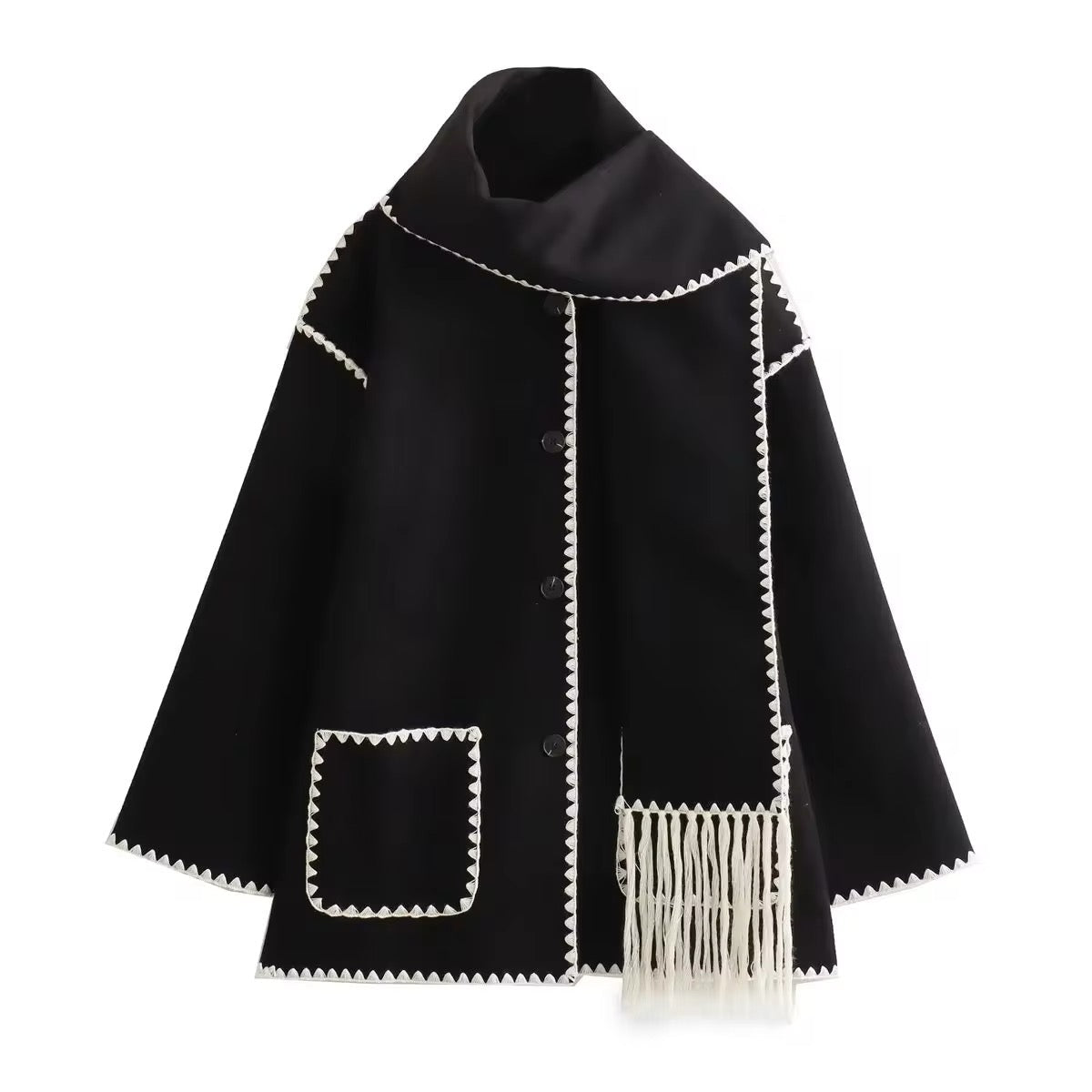 Antoinette - Manteau Élégant avec Col Rond et Poches