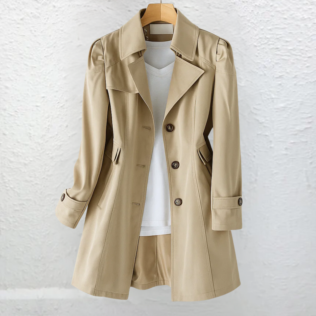 Glyorae - Manteau trench femme élégant coupe ajustée style classique intemporel