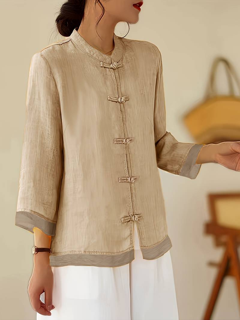 Celmira - Chemise Vintage Ample à Fermeture Nouée