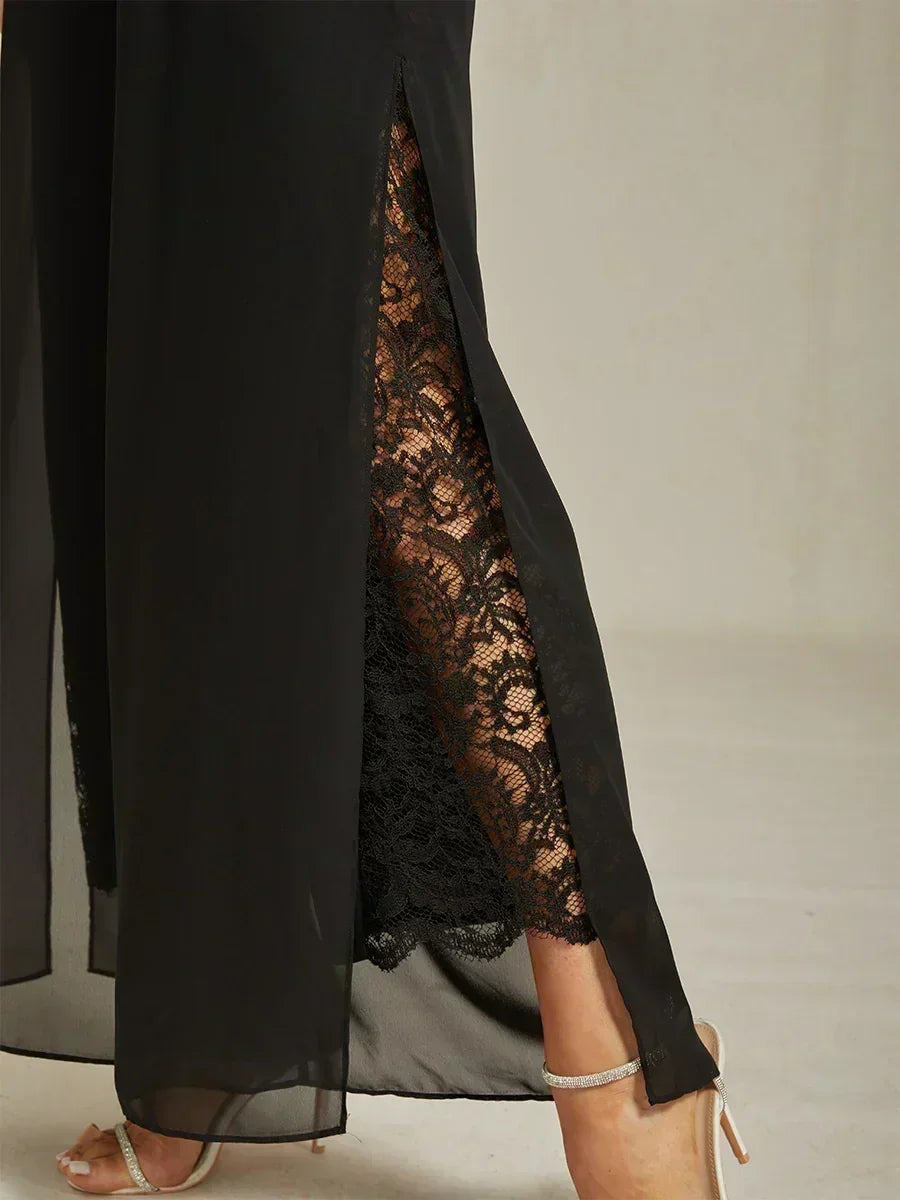Marilivra - Pantalon À Jambes Droites Avec Fente En Chiffon