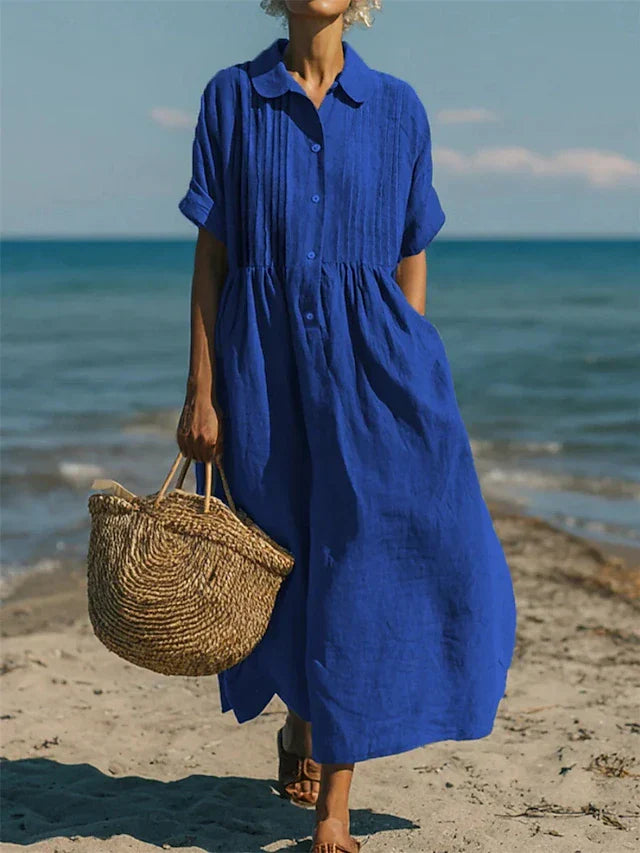 Iverra - Robe Chemise Décontractée en Coton