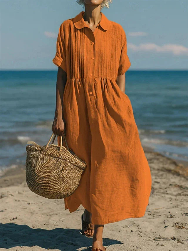 Iverra - Robe Chemise Décontractée en Coton