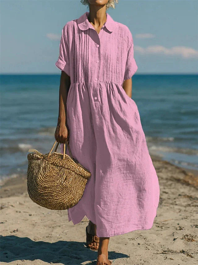 Iverra - Robe Chemise Décontractée en Coton