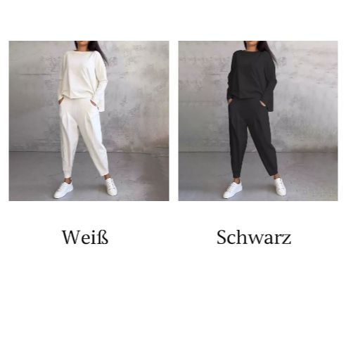 Ophélie - Long Sleeves with Round Neck & Pants 2 Piece Set