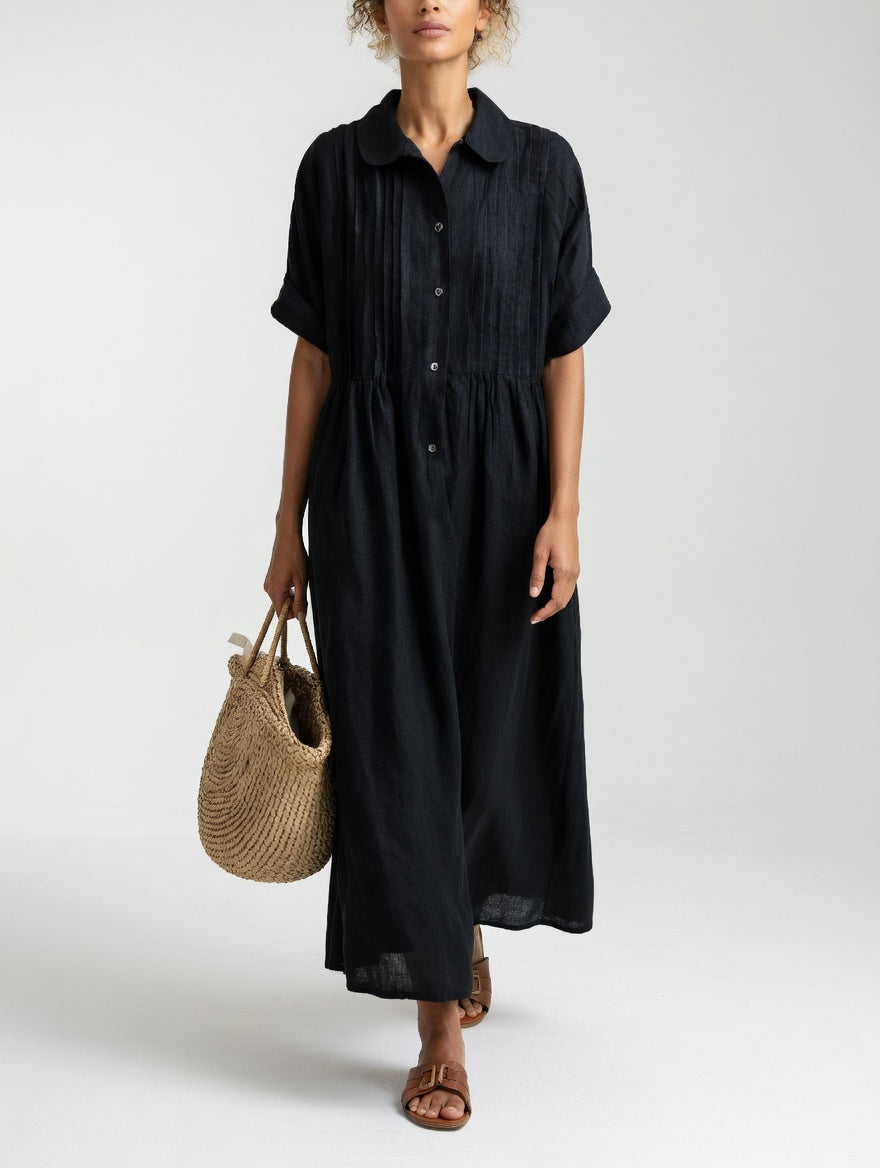 Quorissa - Robe chemise longue femme en coton fluide et confortable
