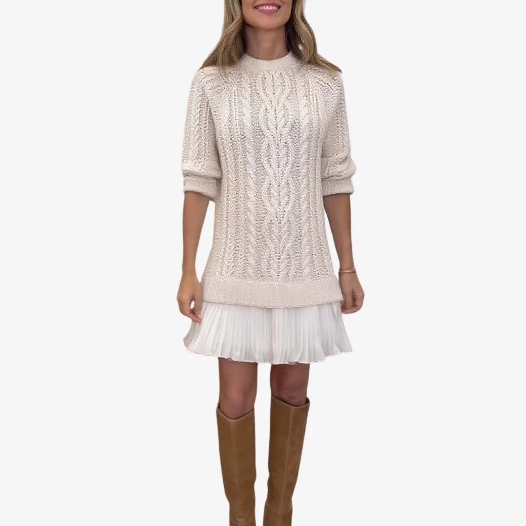 Marivessa - Robe Pull Torsadée Chaude et Élégante pour l’Hiver