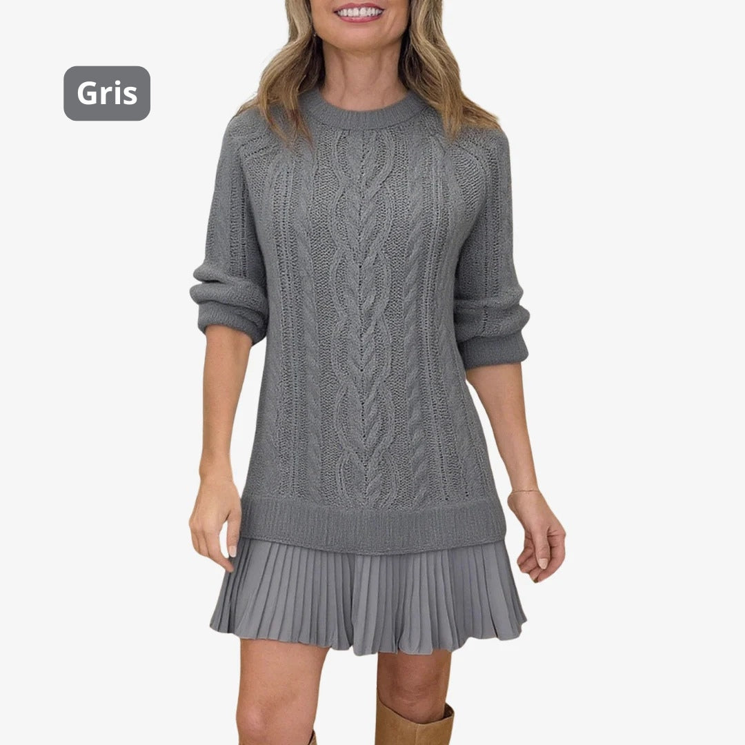 Marivessa - Robe Pull Torsadée Chaude et Élégante pour l’Hiver