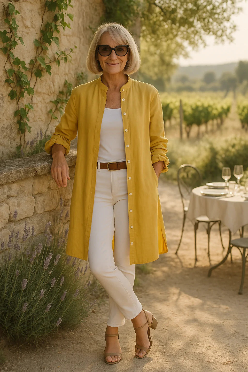 Elisca - Veste Chemise Évasée en Coton