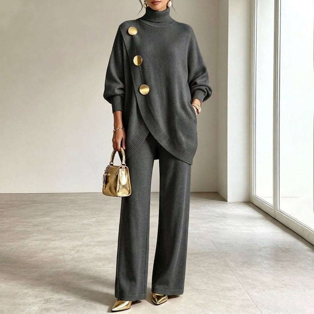 Zélinda - Ensemble femme maille avec pantalon large