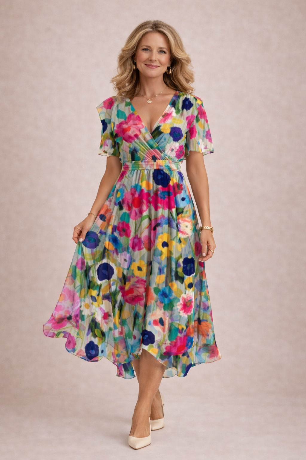 Kaedra - Robe Fluide Florale Élégante