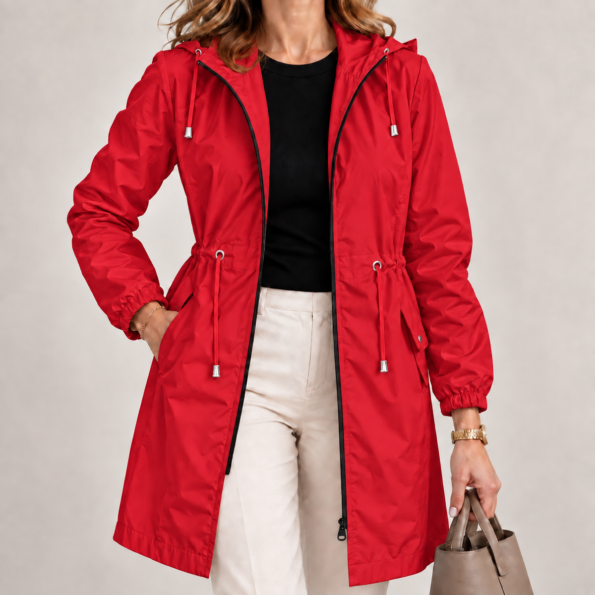 Mirette - Parka femme légère imperméable avec capuche ajustable