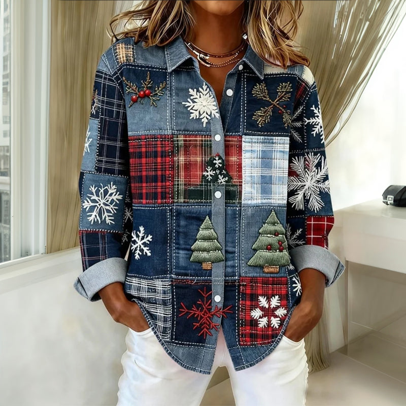Giselianne - Chemisier Festif Patchwork