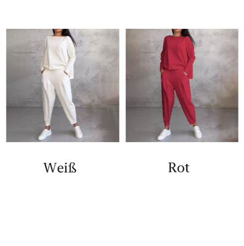 Ophélie - Long Sleeves with Round Neck & Pants 2 Piece Set