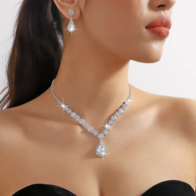 Gwenelivra - Ensemble de Bijoux Élégant en Zirconia Bleu Profond