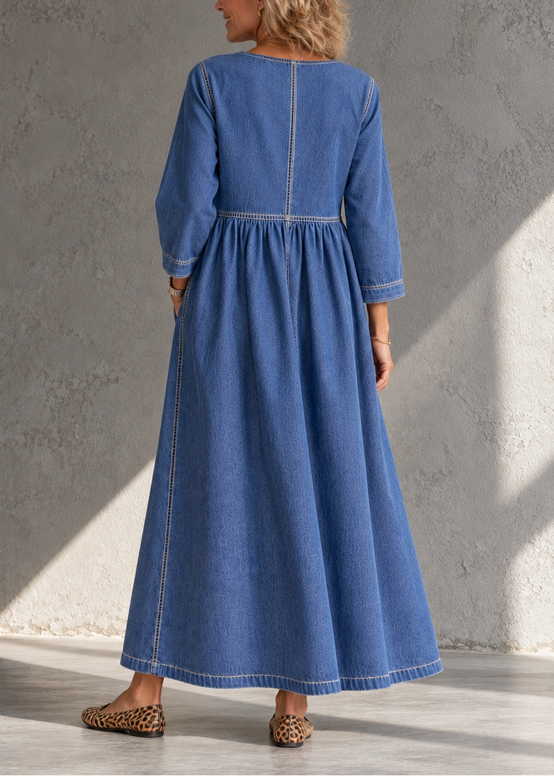 Beatrijs - Robe femme midi en denim vintage