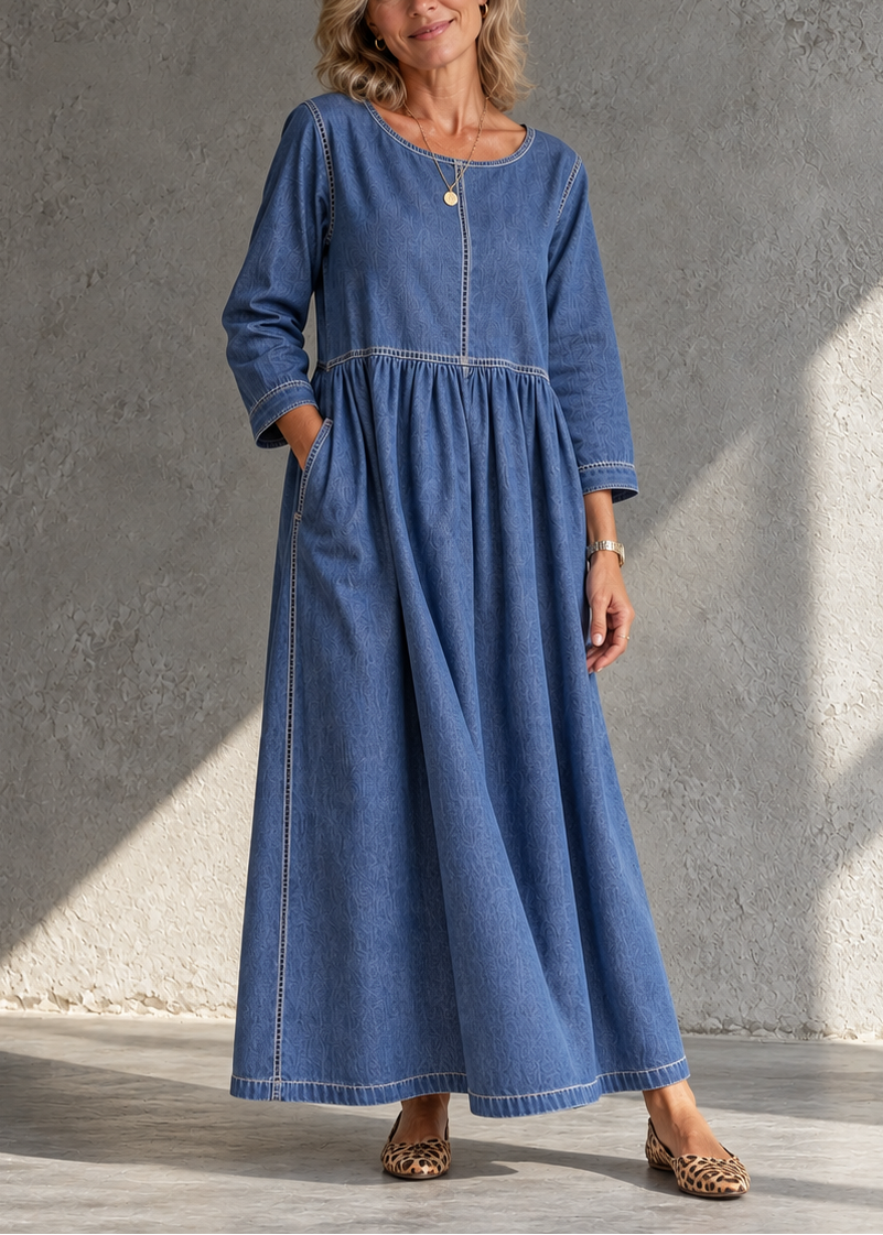 Beatrijs - Robe femme midi en denim vintage