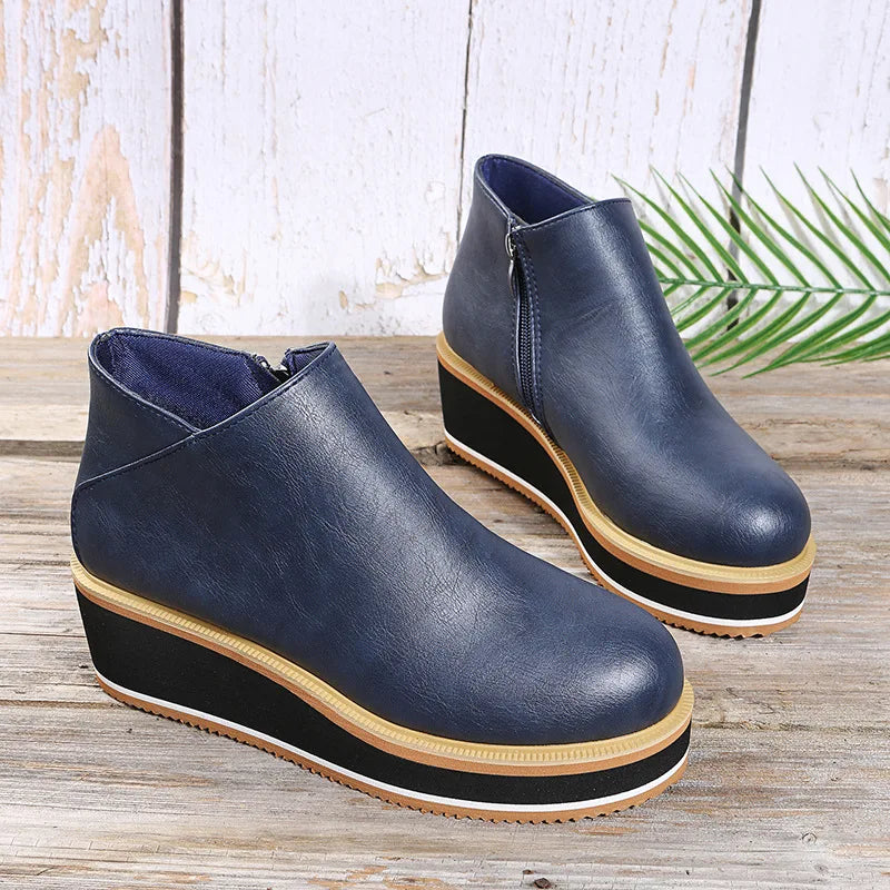 Georgette - Bottines femme compensées avec zip latéral