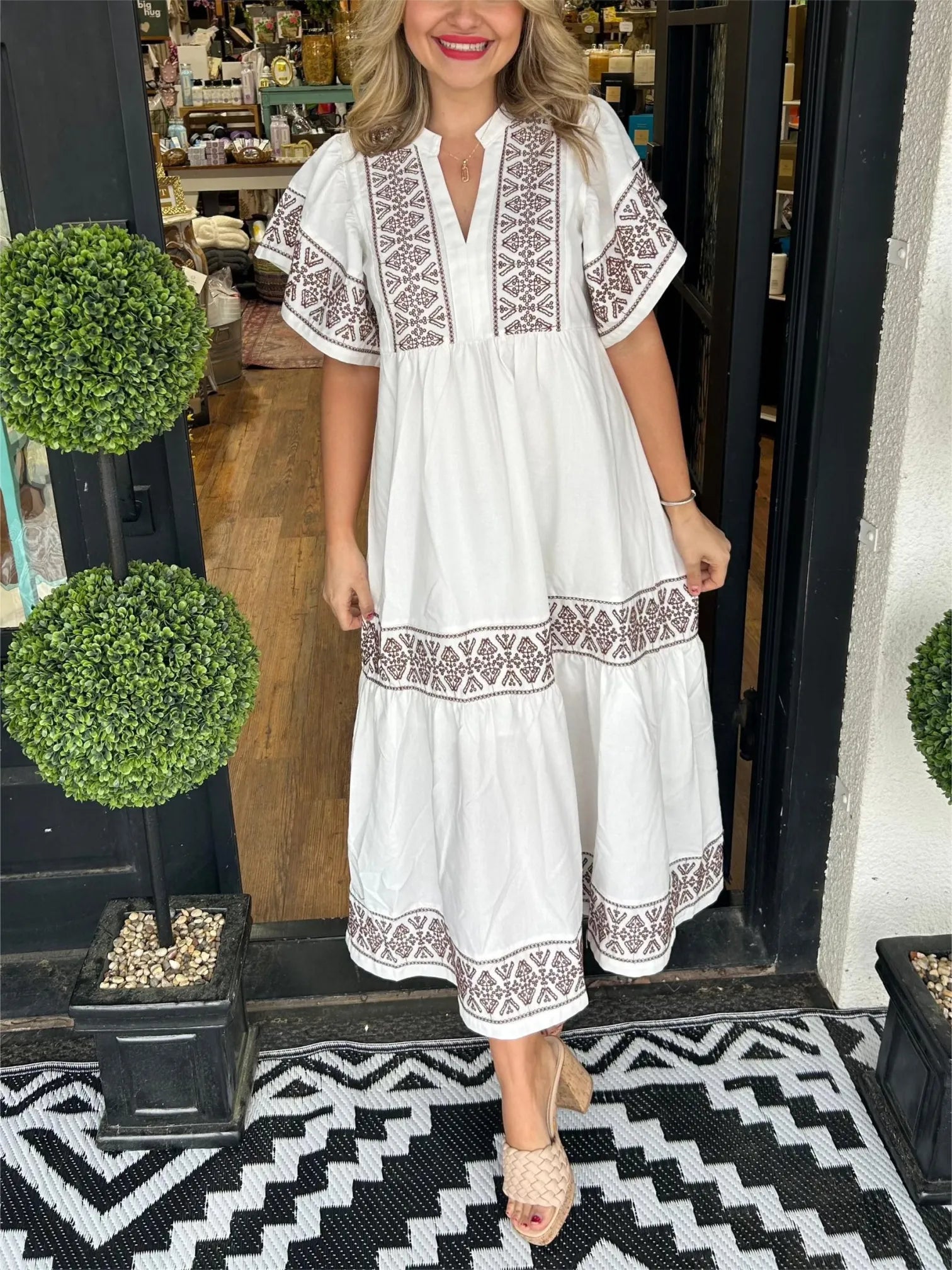 Noéa - Robe Longue Bohème à Col V