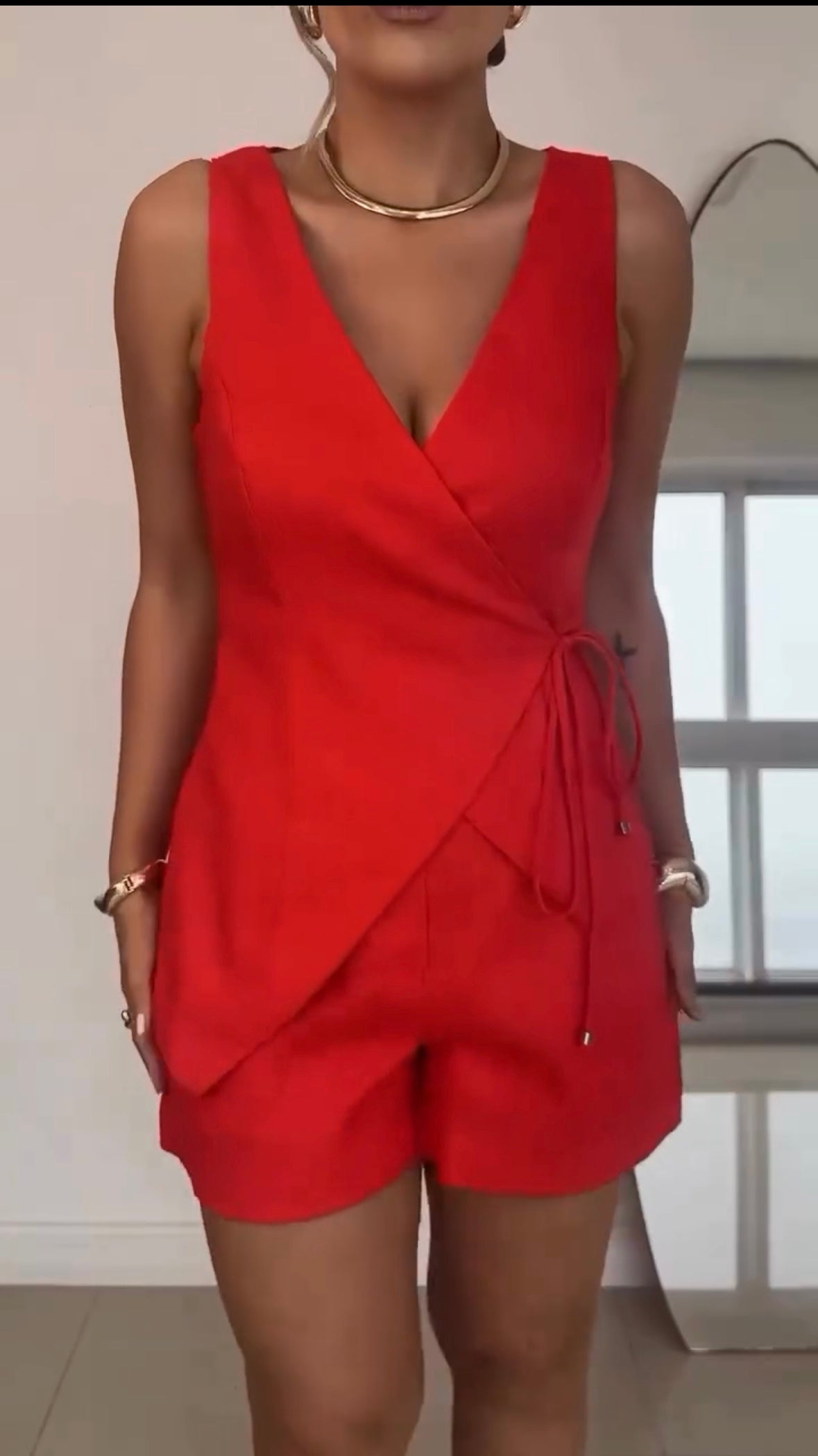Nolene - Ensemble Chic Cordinato avec Top Cache-Cœur et Short