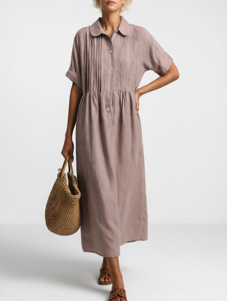 Quorissa - Robe chemise longue femme en coton fluide et confortable