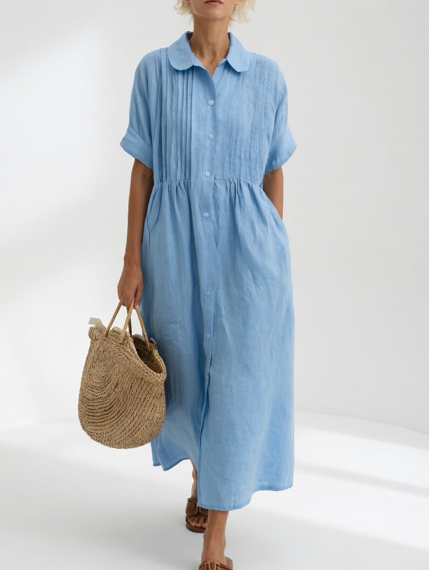 Quorissa - Robe chemise longue femme en coton fluide et confortable