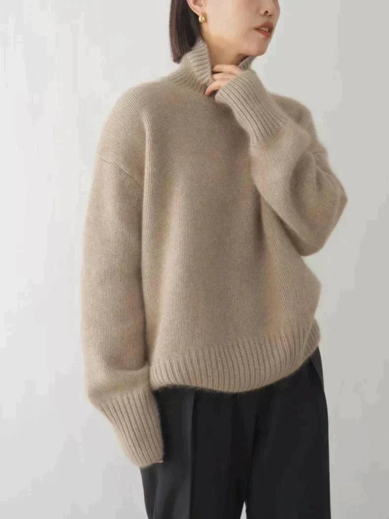 Karine - Pull à col roulé confortable et doux en maille