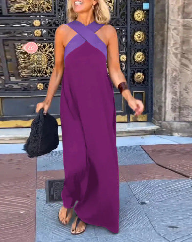 Izzaline - Robe longue femme à encolure croisée et épaules dénudées