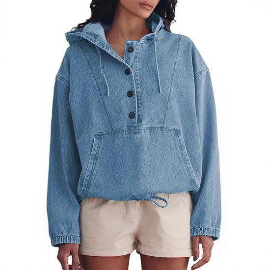 Quelinae - Veste Légère à Capuche pour Femme