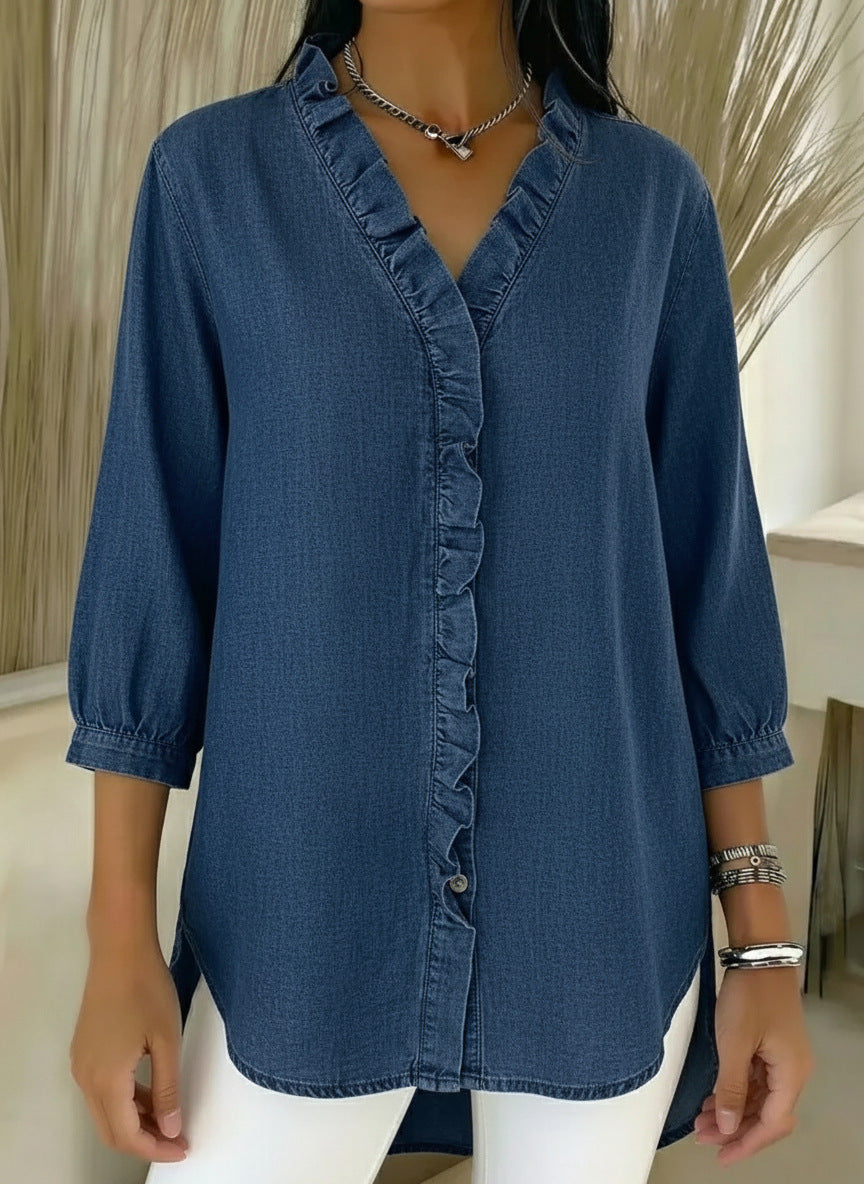 Selyra - Blouse Élégante à Volants Féminins