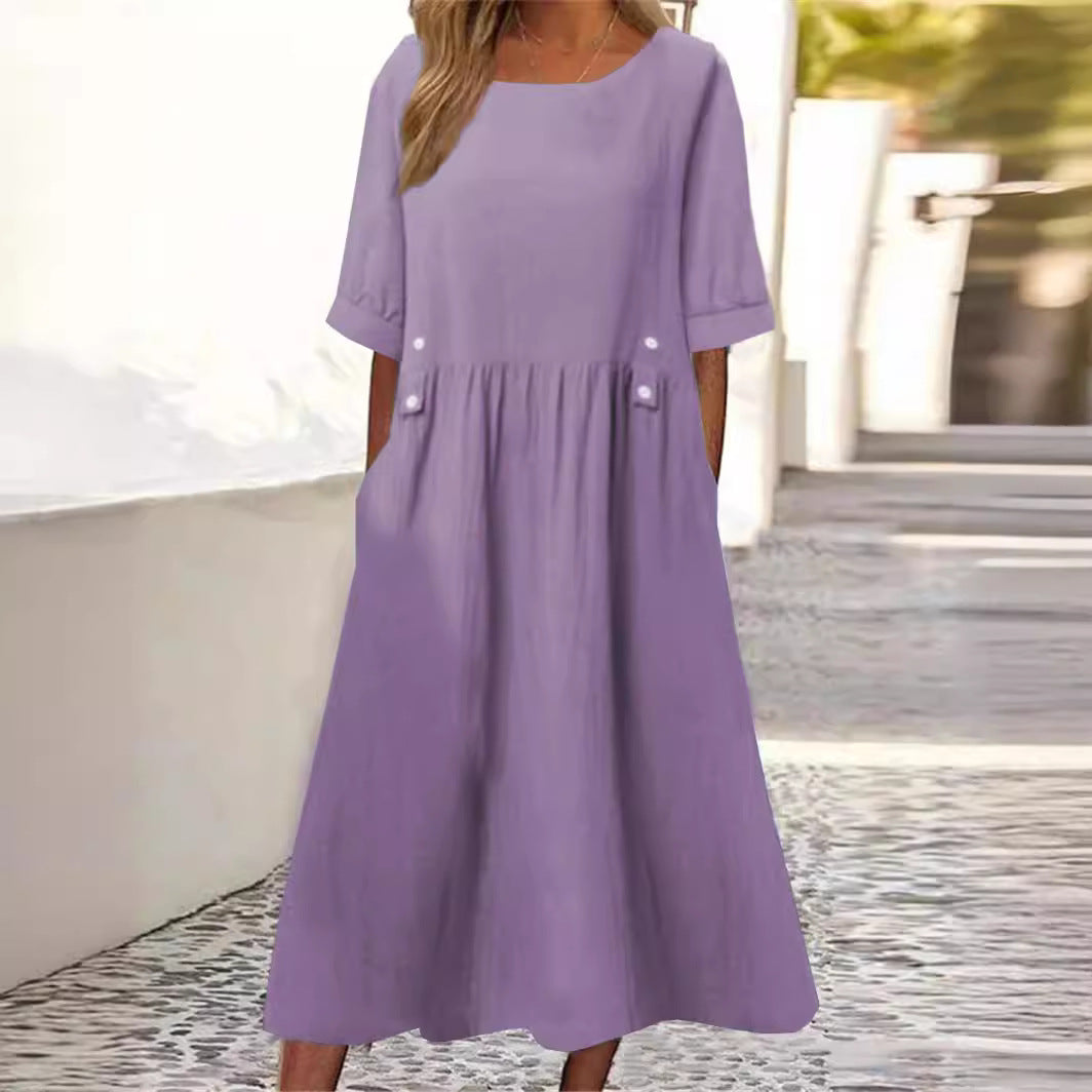 Amaris - Robe en Lin de Coton Élégante et Confortable